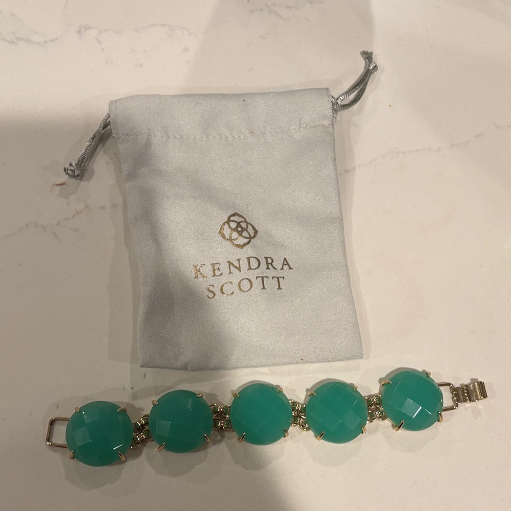 Kendra Scott Teal Bracelet with Gold Accents
